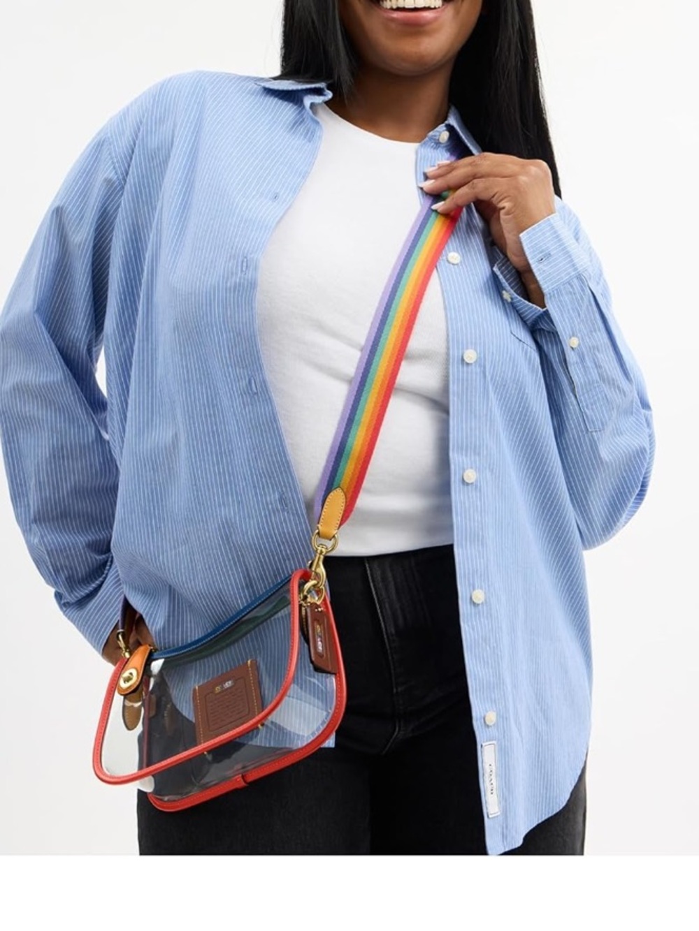 NWT Coach Rainbow cross body strap. *STRAP ONLY